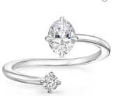 RD6.69 x 6.71 x 4x40 mm; Oval 7.81 x 5.57 x 3.55 mm Bypass Ring - Syzjewelry